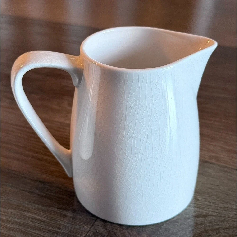 Nassau Ware Japan White Ceramic Sugar Bowl & Creamer Set Vintage